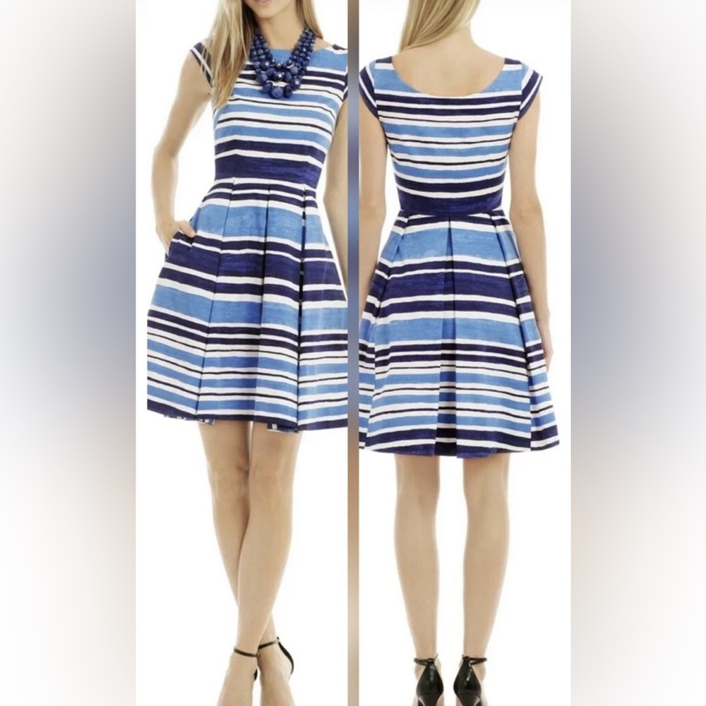 KATE SPADE Striped Blue and White Dress